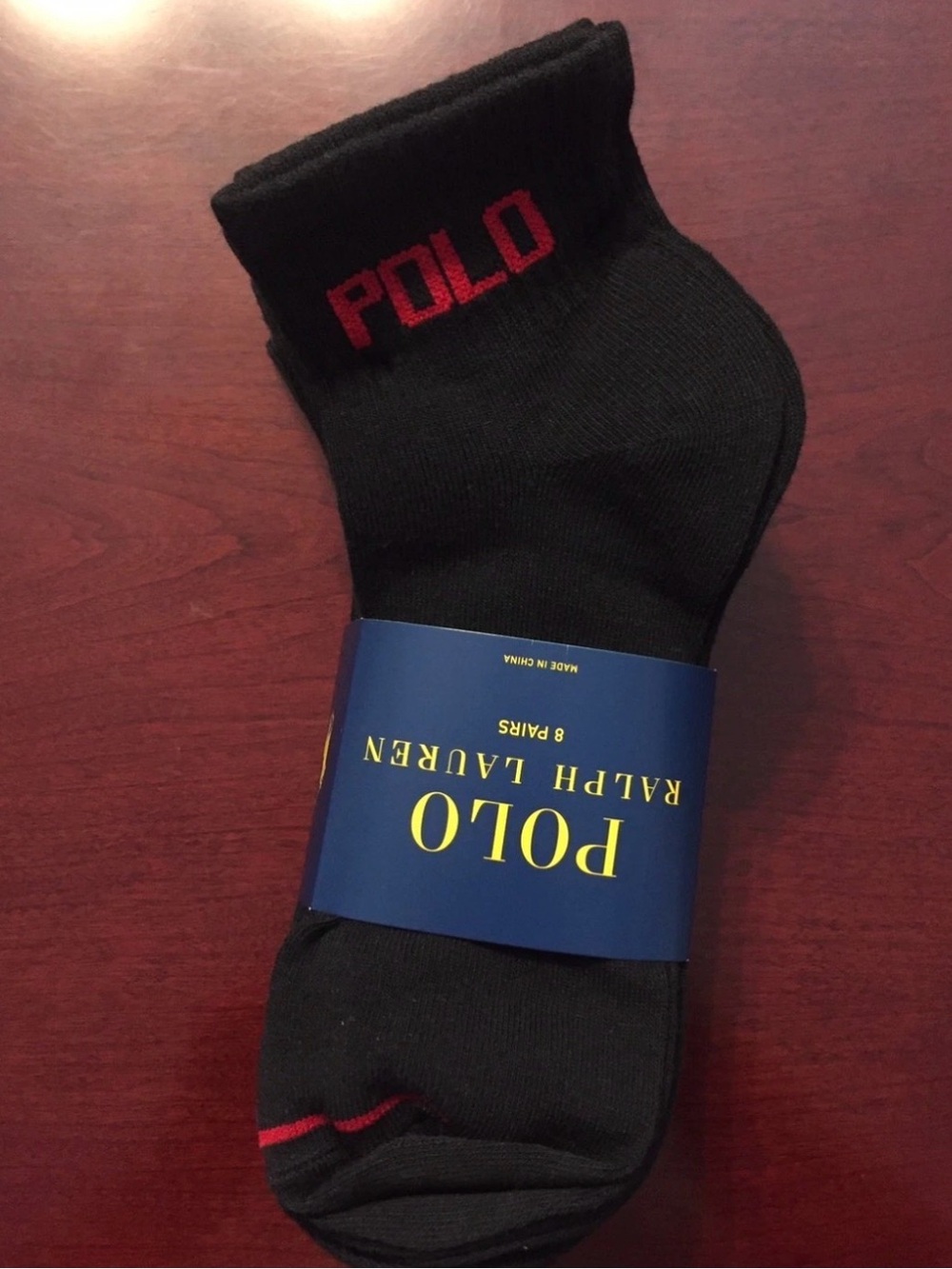 NEW - 8 PAIRS Pack Polo Ralph Lauren MEN'S Socks SIZE 6-12 Black